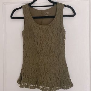 Dark green lace tank top